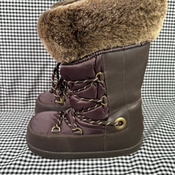 UGG Cottrell Moon Boot Chunky Cozy Snow Boots Stout Brown Women's Size 9 - Picture 3 of 7